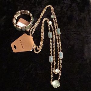 Monet Gold plated necklace and bracelet set